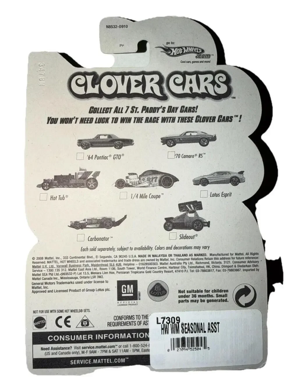 HOT WHEELS CLOVER CARS 2008 GREEN CARBONATOR DIECAST BOTTLE OPENER NEW SEALED